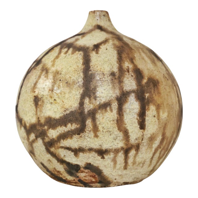 Early Gerhard Liebenthron Studio Pottery Moon Vase - 1969 For Sale