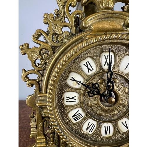 Vintage French Style Decorative Ornate Table Mantel Clock For Sale - Image 9 of 14