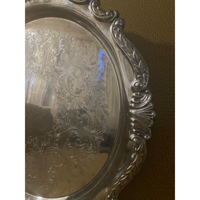 1970s Sheridan Commemerative Silver Platter "Primary Care David Grant Usaf" For Sale In San Francisco - Image 6 of 6