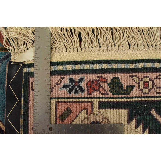 Heriz Rug 5’11” X 8’11” Blue Wool Vintage Tribal Hand-Knotted Oriental Carpet For Sale - Image 14 of 14