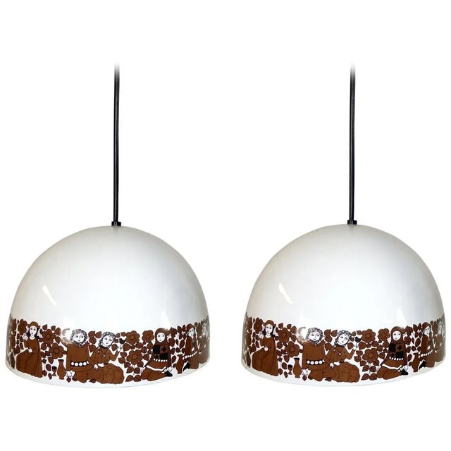 Enamel Pendants by Kay Franck & Esteri Tomula for Wartsila, 1970s, Set of 2 For Sale - Image 6 of 6