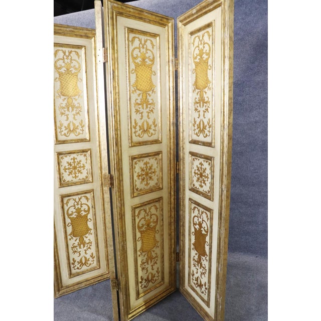 Wood 4 Panel Florentine Italian Dressing Screen For Sale - Image 7 of 9