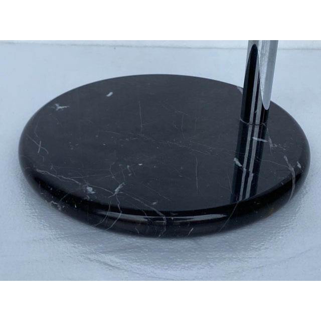 Knoll Vintage Postmodern Glass and Marble Swivel Side Table For Sale - Image 4 of 5