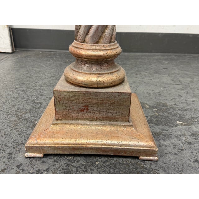 Vintage Neoclassical Style Carved Wood Pedestal For Sale - Image 11 of 12