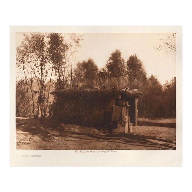 Edward S. Curtis "A Yuma House" Original Vintage Photogravure on Gampi Tissue, 1907, Cardozo Collection For Sale