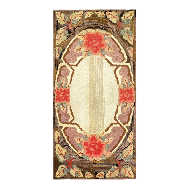 Antique American Hook Rug 2'4'' X 4'7'' For Sale