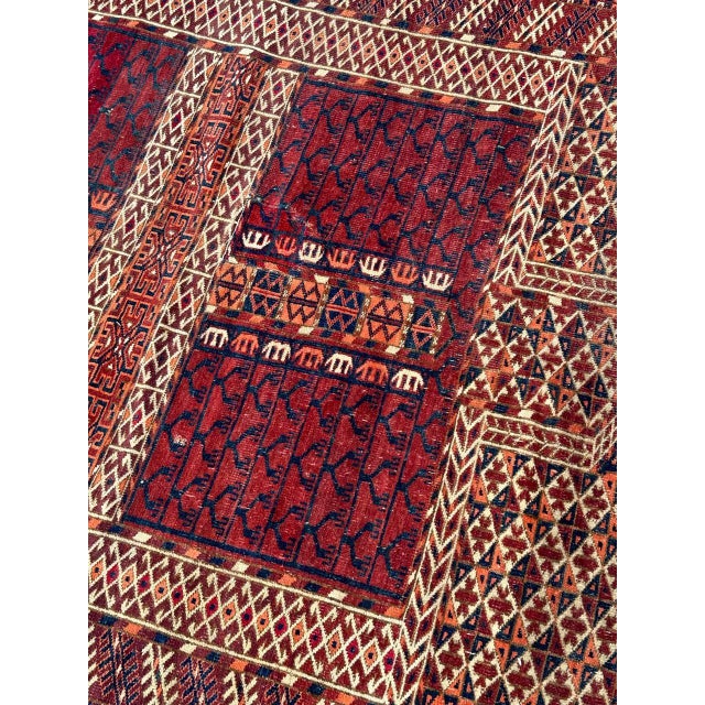 Antique Turkmen Hachlou Square Rug, 1890s For Sale - Image 6 of 18