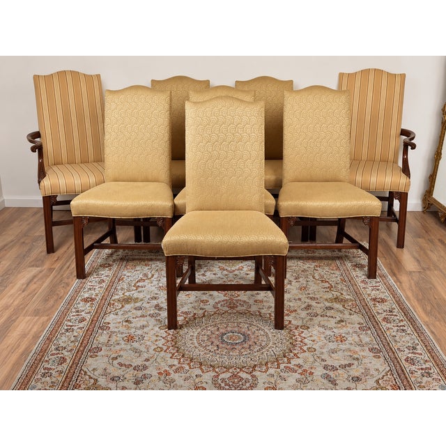 Henkel Harris Set of 8 Henkel Harris Mahogany Chippendale Dining Chairs For Sale - Image 4 of 15