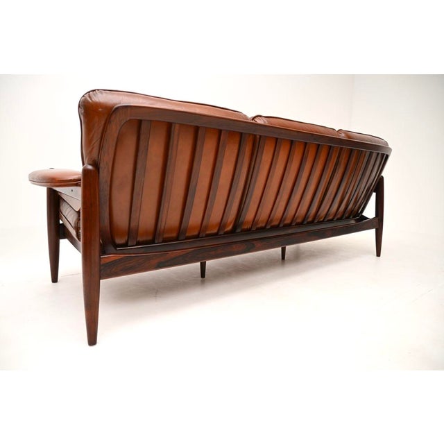 Brown Vintage Danish Leather Sofa, 1960 For Sale - Image 8 of 11