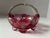 A richly molded cranberry and blush pressed glass basket attributed to the historic American maker, Westmoreland Glass...