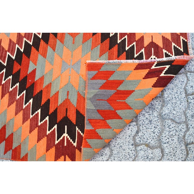 1960s Geometric Handmade Multi Colour Kurdish Runner For Sale - Image 6 of 11