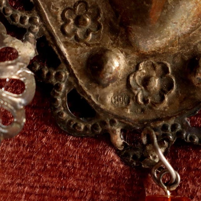 Sacred Heart in Silver Ex Voto For Sale - Image 5 of 11