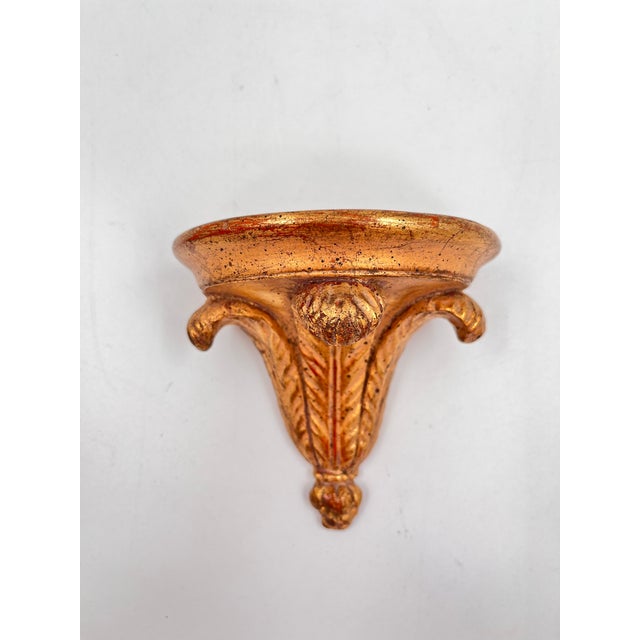 Set of 2 Mid-Century Italian Gilt Wall Shelves or Decorative Brackets For Sale - Image 4 of 11