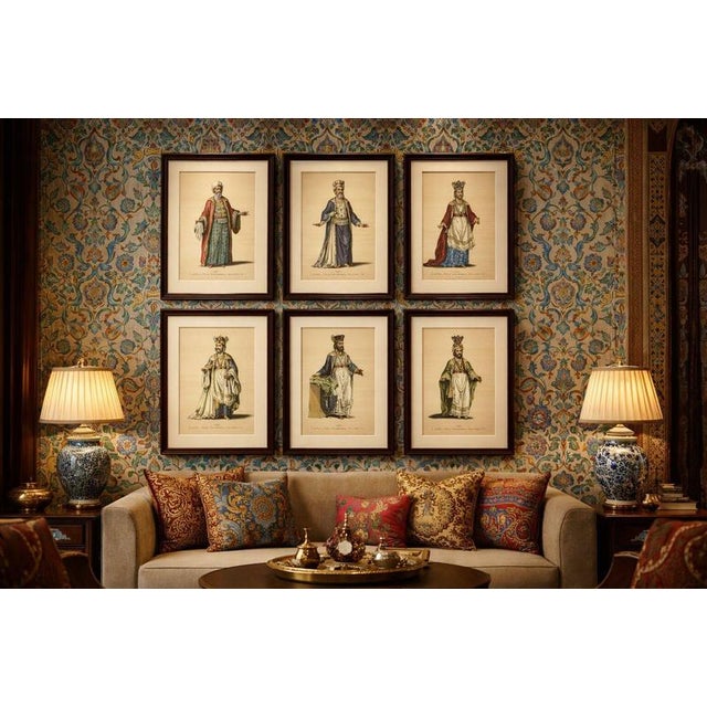 Set of 6 Ottoman Costume Prints, Hand-Colored Engravings, 1767 : A highly decorative and cohesive set of six original...