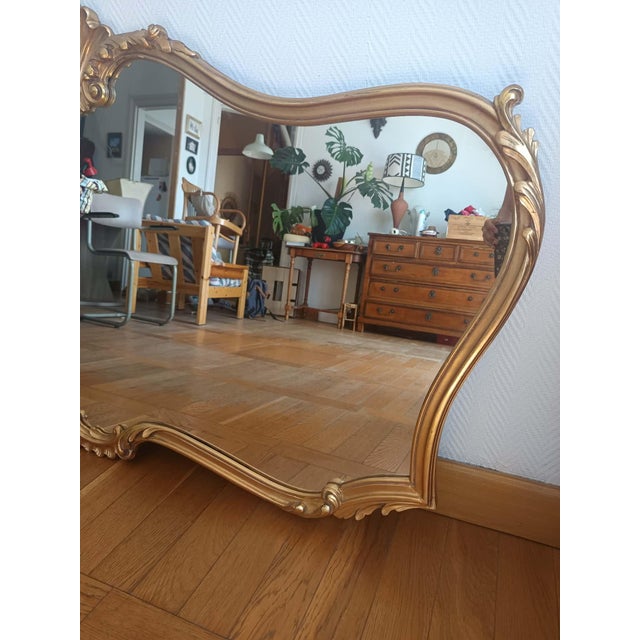 Large Louis XV Style Giltwood Mirror, 1970s For Sale - Image 9 of 15