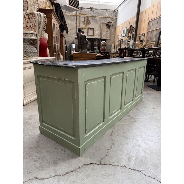 Sage Green and Black Wooden Retail Counter For Sale - Image 17 of 17