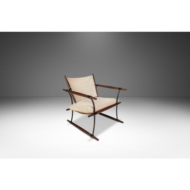 Jens Quistgaard Rare Pair (2) of Restored Stokke "Stick" Chairs in Suede & Rosewood by Jens H. Quistgaard for Nissen Langaa, Denmark, C. 1960s For Sale - Image 4 of 18