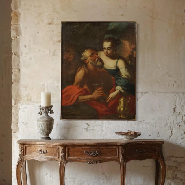 Italian Artist, Lot and His Daughters, 1650, Oil on Canvas For Sale - Image 6 of 15