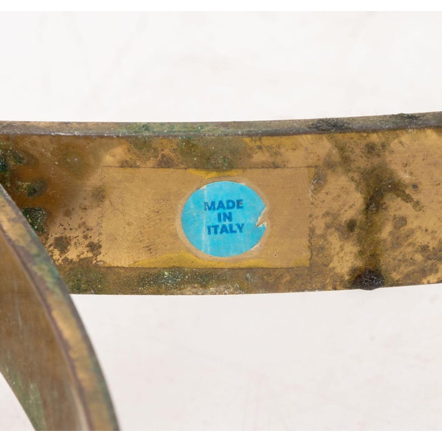 Brass La Barge Style Glass Top and Brass Table For Sale - Image 8 of 8