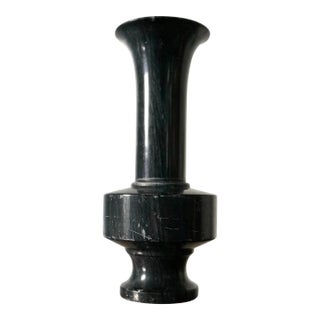 Vintage Italian Dark Gray Marble Vase For Sale