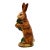 Vintage Vaillancourt Sculptural Folk Art Chalkware Hand Painted Standing Rabbit Figurine For Sale