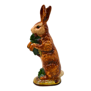 Vintage Vaillancourt Sculptural Folk Art Chalkware Hand Painted Standing Rabbit Figurine