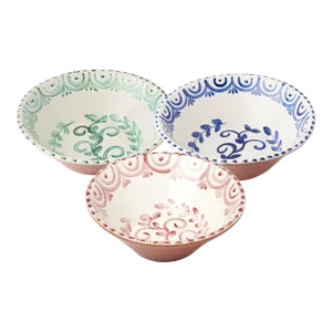 Casa Nuno Large Bowls, Assorted Colors - Set of 3
