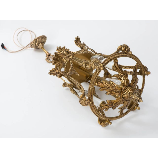 1950s 1950s Spanish Brass 3 Light Chandelier For Sale - Image 5 of 10