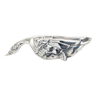 1990s Tiffany & Co Goose Brooch Sterling Silver Estate For Sale