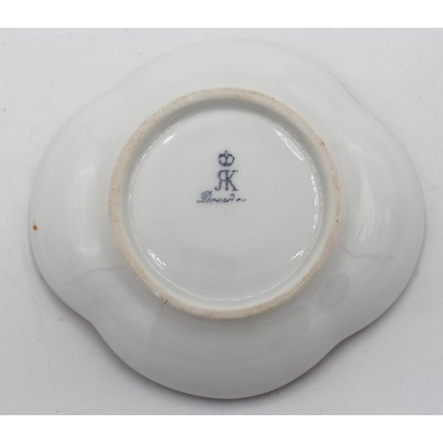 Circa 1888-1916 Richard Klemm, Dresden Quatrefoil Demitasse Cup & Saucer For Sale In Raleigh - Image 6 of 10
