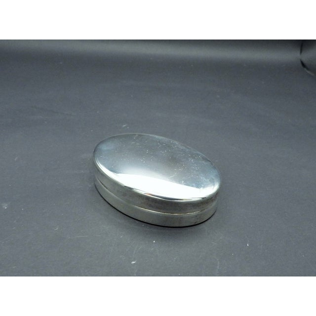 Vintage 1960s Italian Silver Plate Olri Oval Box | Chairish