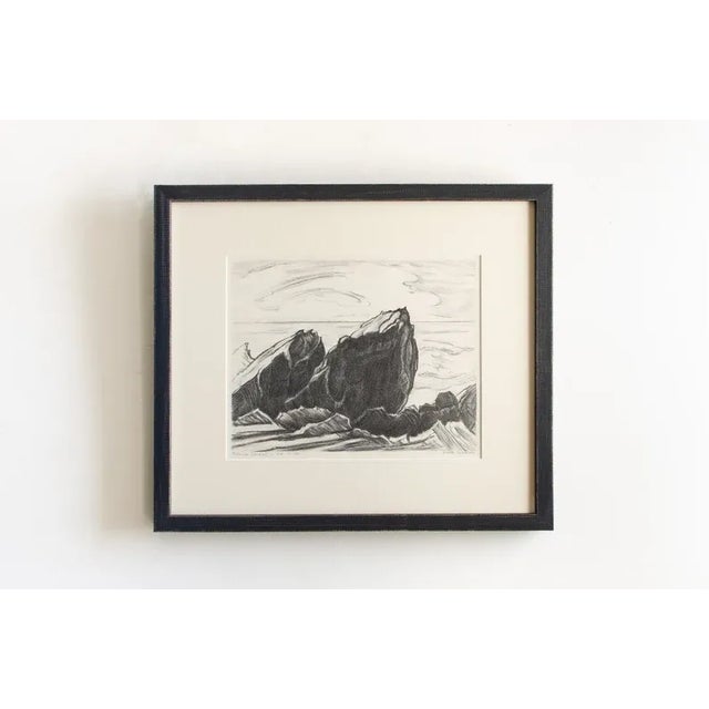 Black Antique Original Limited Edition Etching Signed by American Artist Adele Watson Titled "Maine Coast" 1873 - 1947 For Sale - Image 8 of 8