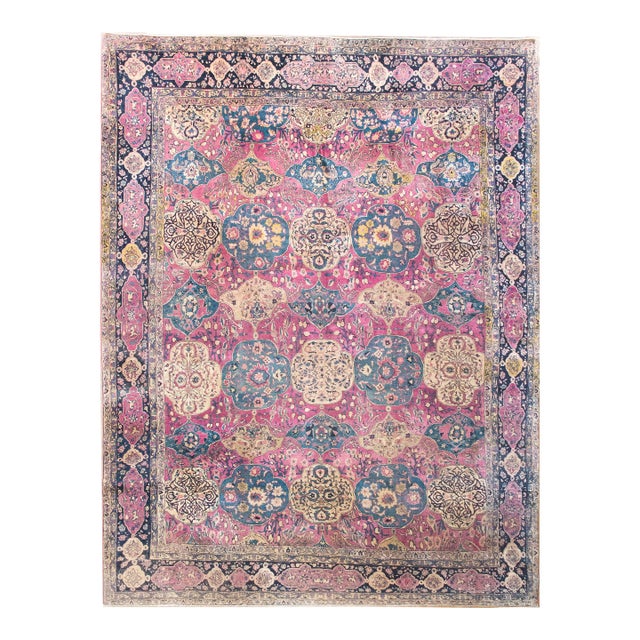 Late 19th Century Persian Lavar Kirman Rug For Sale