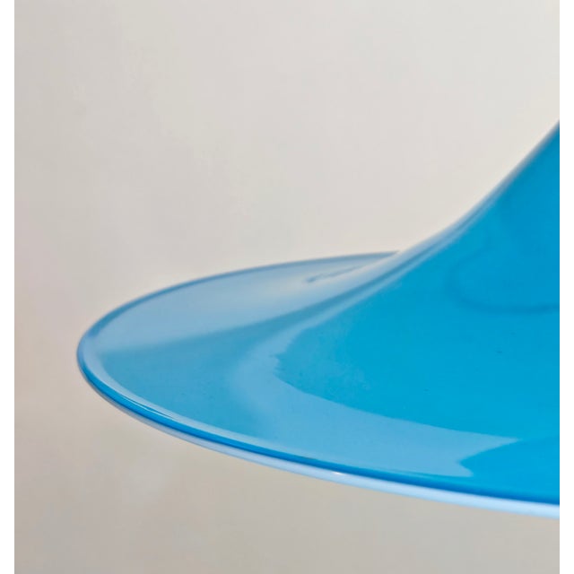 Mid-Century Modern Italian Vintage Blue and White Murano Glass Pendant Lamp, 1960s For Sale - Image 3 of 12
