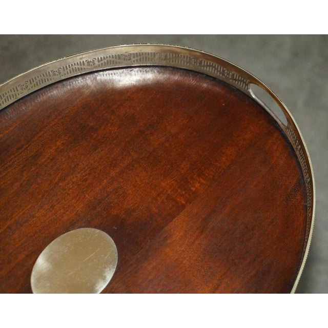 Metal Antique Georgian Hand-Sawn Hardwood Rail Coffee Table with Brass Gallery, 1820 For Sale - Image 7 of 13