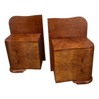 Art Deco Bedside Tables, Former Czechoslovakia, 1930s, Set of 2 For Sale