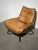 Metal Cognac Leather Armchair with Industrial Metal Base For Sale - Image 7 of 7