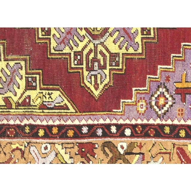 1960s Turkish Oushak Rug. Handwoven with wool on wool foundation in the Oushak region of Western Turkey. The Anatolian...