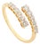 18k Yellow Gold Open Wrap Round Brilliant Diamond Bypass Ring Size 8 For Sale