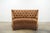 Manufactured in 2008 by Marge Carson, this elegant curved dining bench features a dramatic high back with deep diamond...