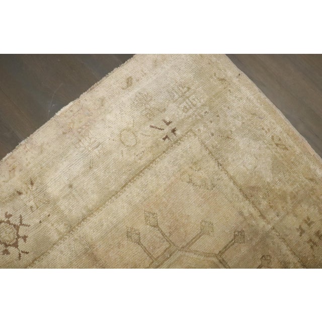Mid 20th Century Vintage Zabihi Collection Pale Turkish Oushak Wide Runner - 4'8" x 12'4" For Sale - Image 5 of 12