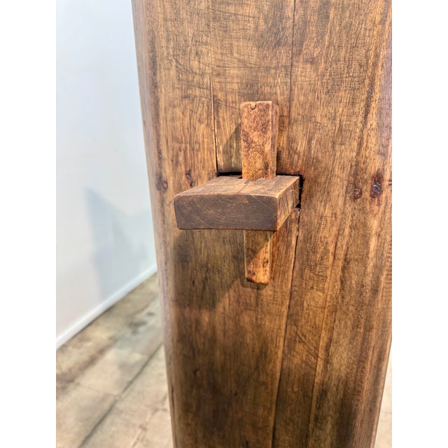 Brutalist Handcrafted Solid Wood Open Shelf Bookcase For Sale In Los Angeles - Image 6 of 8