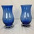 1960s Moth Blown Cobalt and Clear Romanian Vase Pair For Sale In West Palm - Image 6 of 7