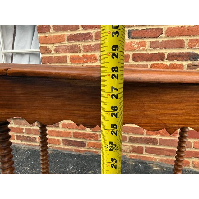 Antique Victorian Walnut Bobbin Leg Side Table With Drawer For Sale - Image 16 of 17