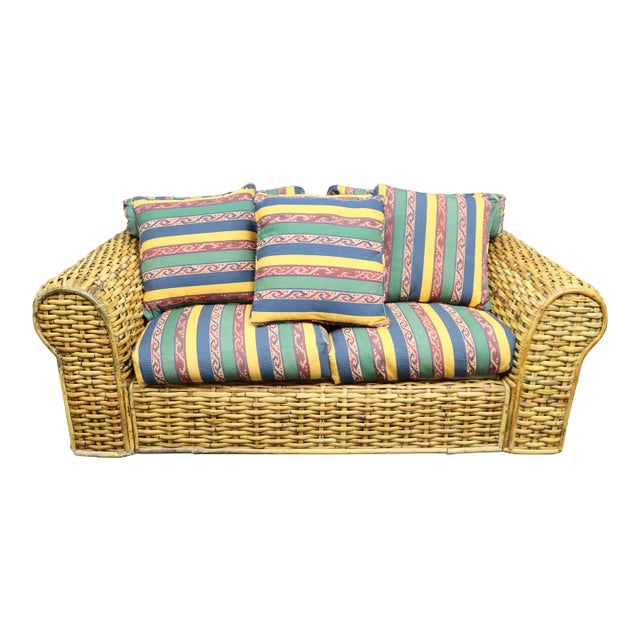 Polo Ralph Lauren Woven & Bamboo Settee For Sale