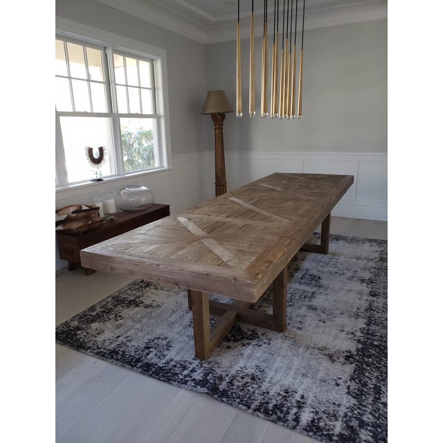 Restoration Hardware Recycled Plank Wood Dining Table Chairish
