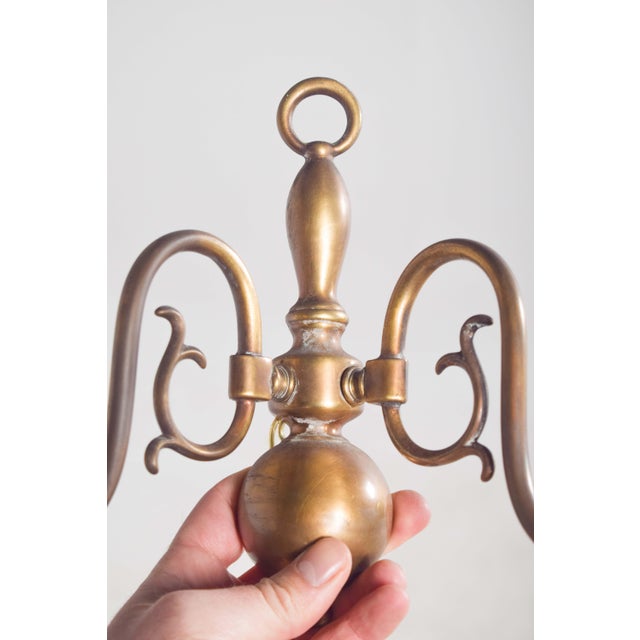 Two-Arm Wall Light in Brass, 1920 For Sale - Image 3 of 11