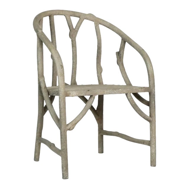 Matthew Izzo Home Fuax Wood Metal Indoor Outdoor Garden Chair For Sale