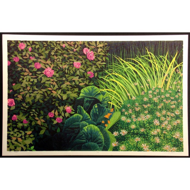 Realism Gordon Mortensen "Tea Rose" Hand Signed Woodcut Unframed For Sale - Image 3 of 5
