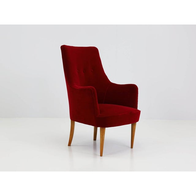 Small Armchairs with High Backrests in the style of Gio Ponti, Italy, 1950, Set of 2 For Sale - Image 6 of 15